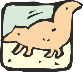 Dinosaur Running Through a Hole - Fun Cartoon Clipart