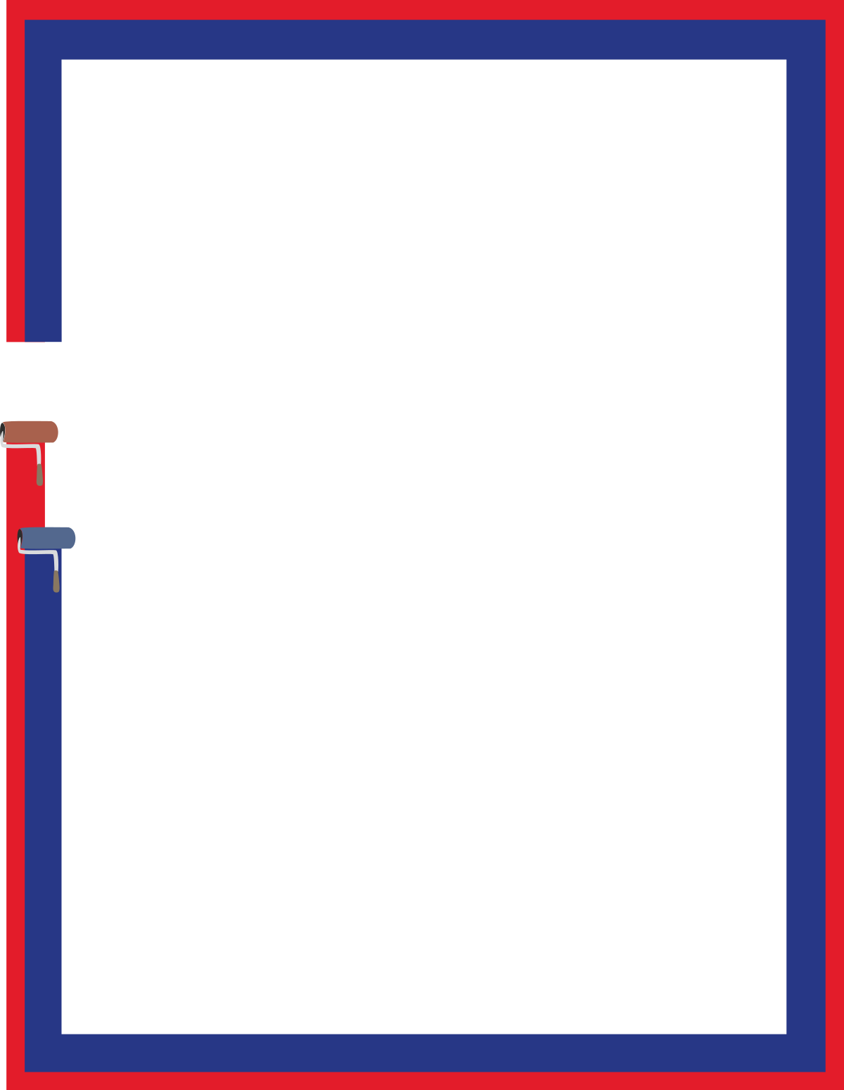 Red and Blue Frame with White Border Clipart - Stunning Borders and Frames Designs