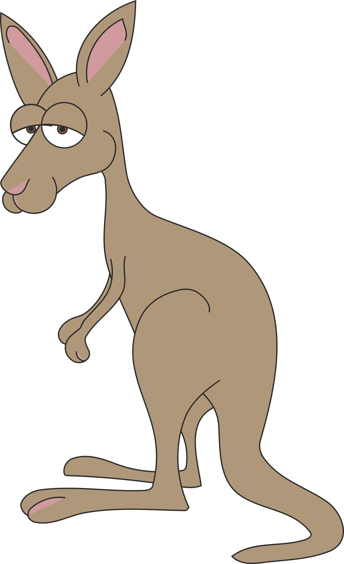 Kangaroo with a Big Nose Clipart - Fun and Whimsical Design