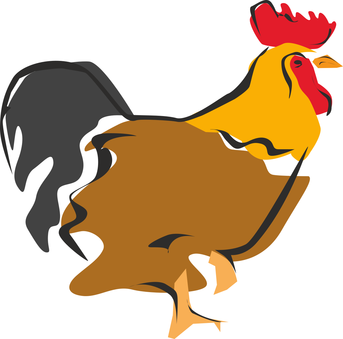Charming Chicken with Red Comb Clipart