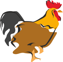Charming Chicken with Red Comb Clipart