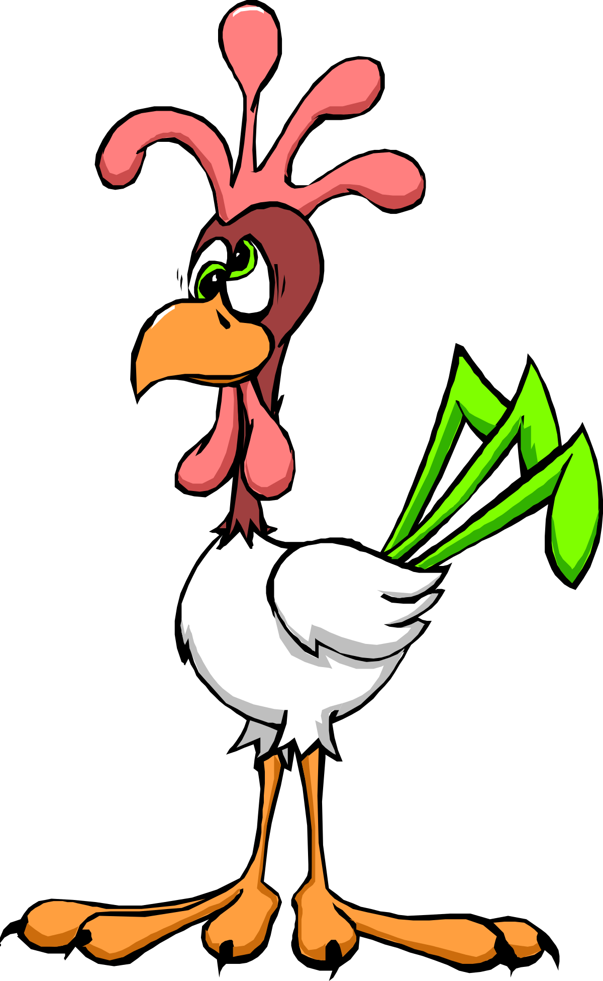 a cartoon chicken with a green bill clip art png transparent Cartoon Chicken with Green Bill Clipart for Fun Designs