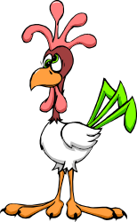 Cartoon Chicken with Green Bill Clipart for Fun Designs