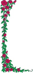 Rose Border Clipart with Green Leaves and Pink Roses