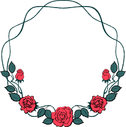 Wreath with Roses and Leaves Clipart for Holiday Borders