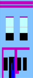 Blue and Purple Square with Two Faces - Unique Clipart Collection