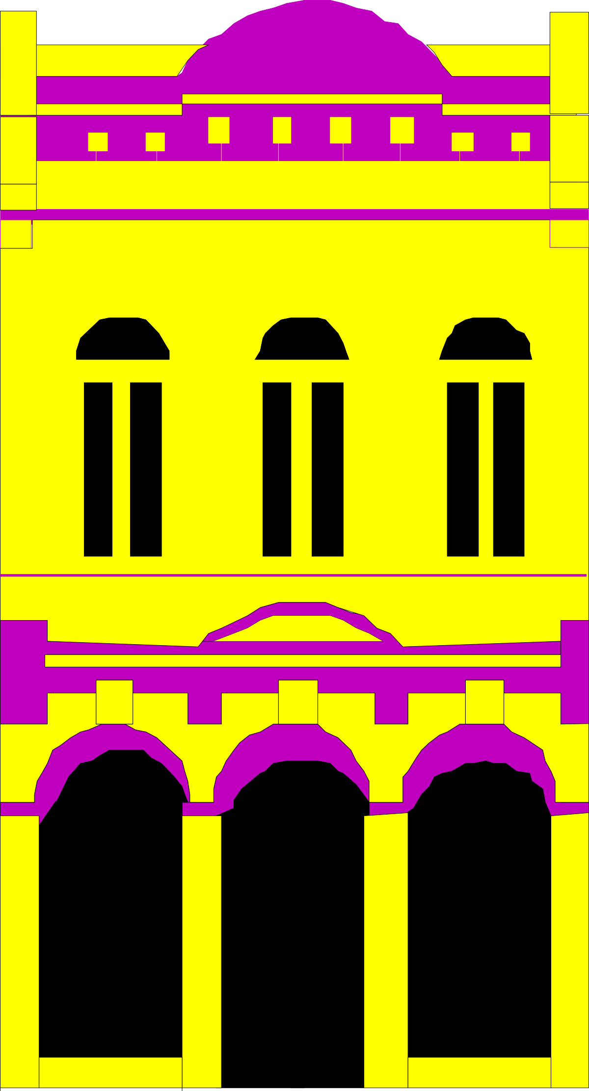 a building with a purple and yellow facade clip art png transparent Building with Purple and Yellow Facade Clipart Art for Visual Projects