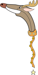 Rudolph the Cartoon Dog with Long Nose - Holiday Borders Clipart