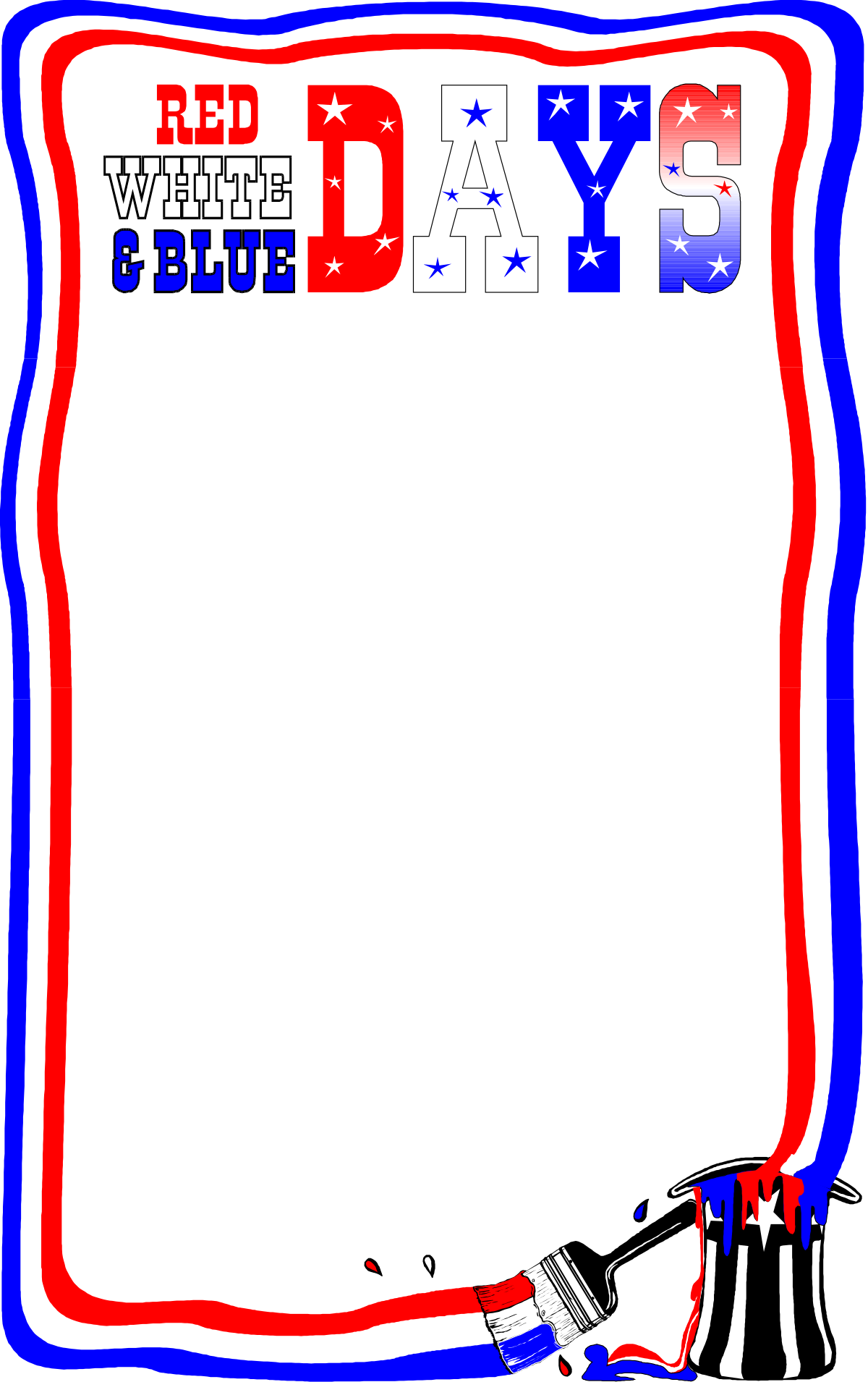 Red White and Blue Holiday Frame Clipart - Festive Borders for All Occasions