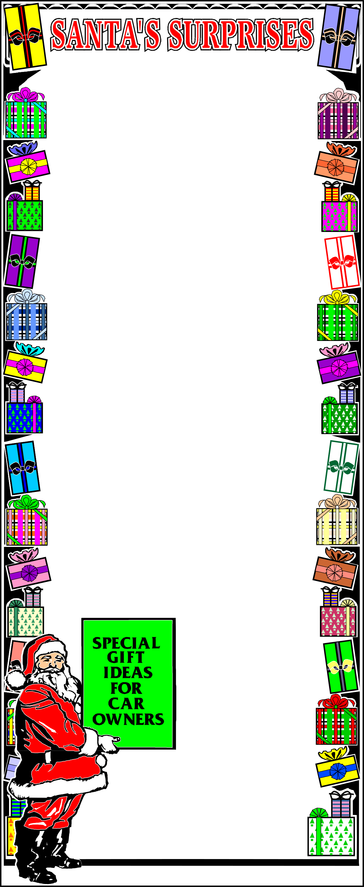 Santa's Surprises: Festive Borders and Holiday Clipart