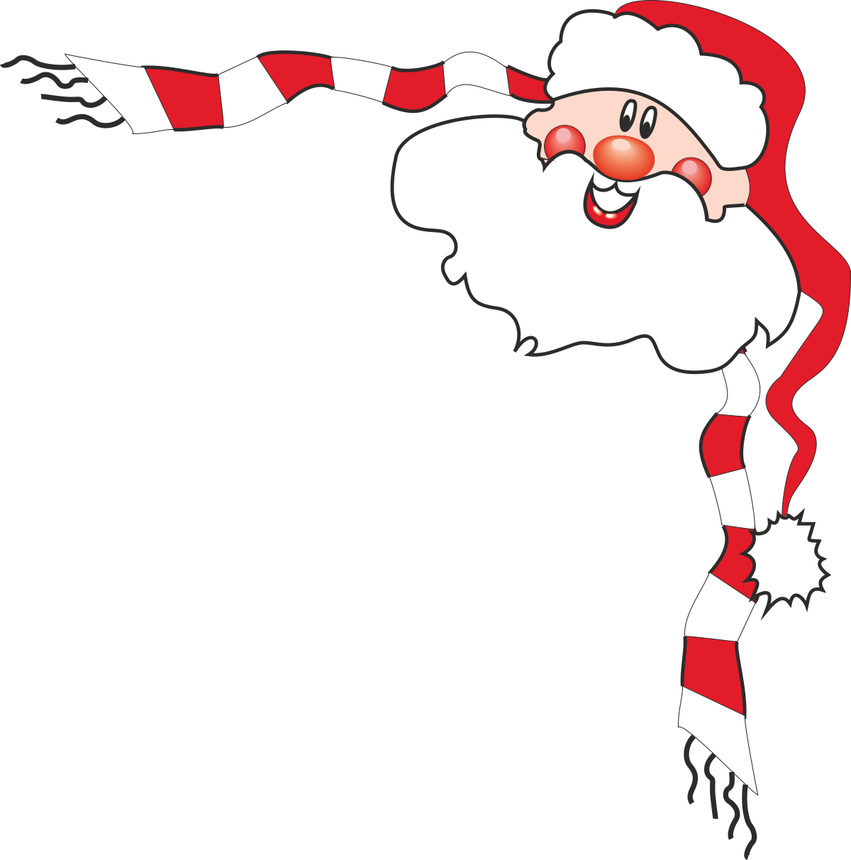 Santa Claus Borders for Holiday Clipart - Red and White Scarf Designs