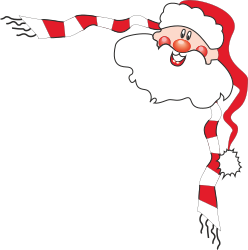 Santa Claus Borders for Holiday Clipart - Red and White Scarf Designs