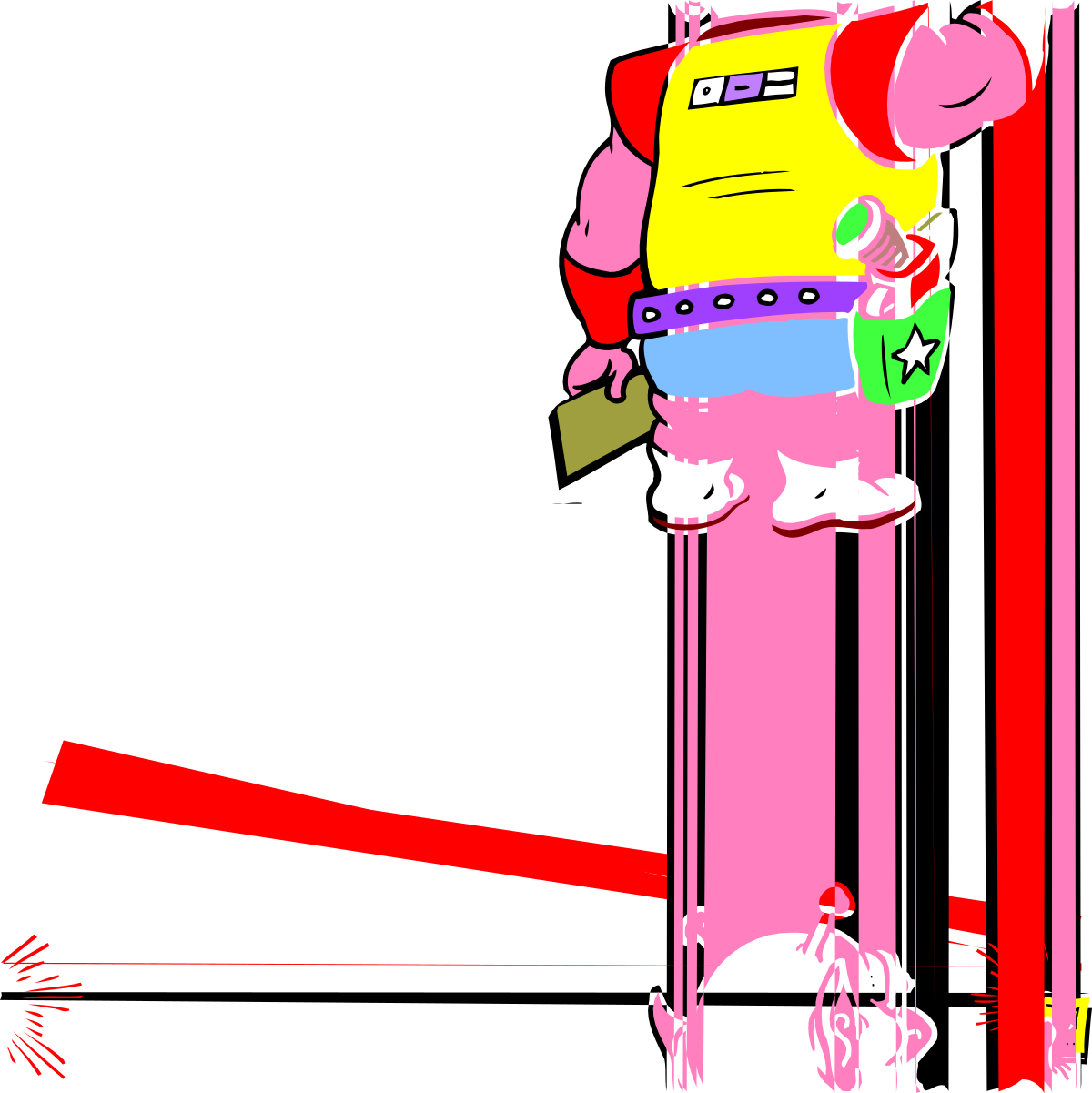 Climbing Cartoon Character Clipart - Fun Borders and Bars Design