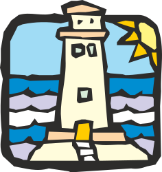 Lighthouse with Starry Sky Clipart - Stunning Maritime Scene