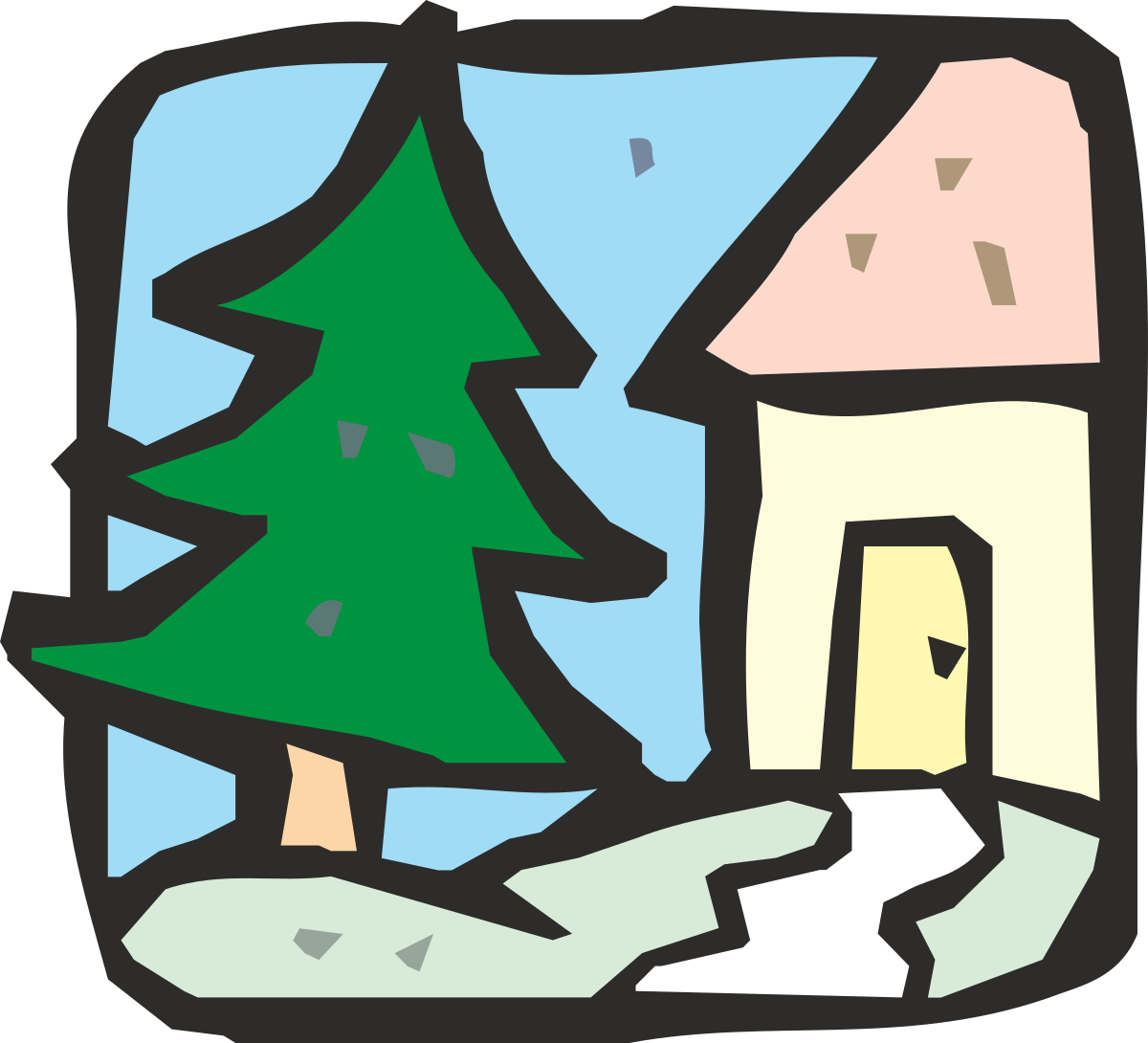 a house with a tree in the fore clip art png transparent House and Tree Clipart: A Serene Nature Scene