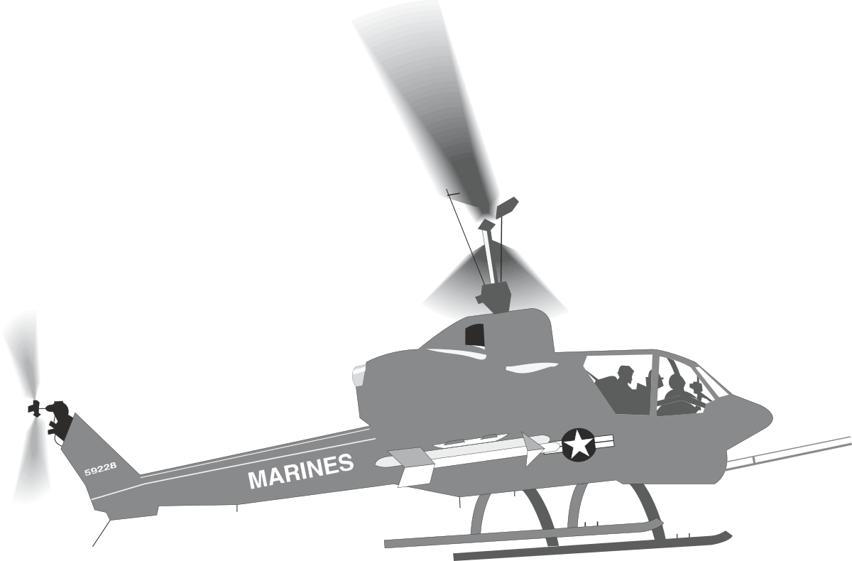 Helicopter Clipart with Propeller - Dynamic Air Transport Graphics