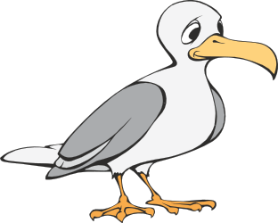 Seagull Bird Clipart with Long Beak - Stunning Coastal Illustration