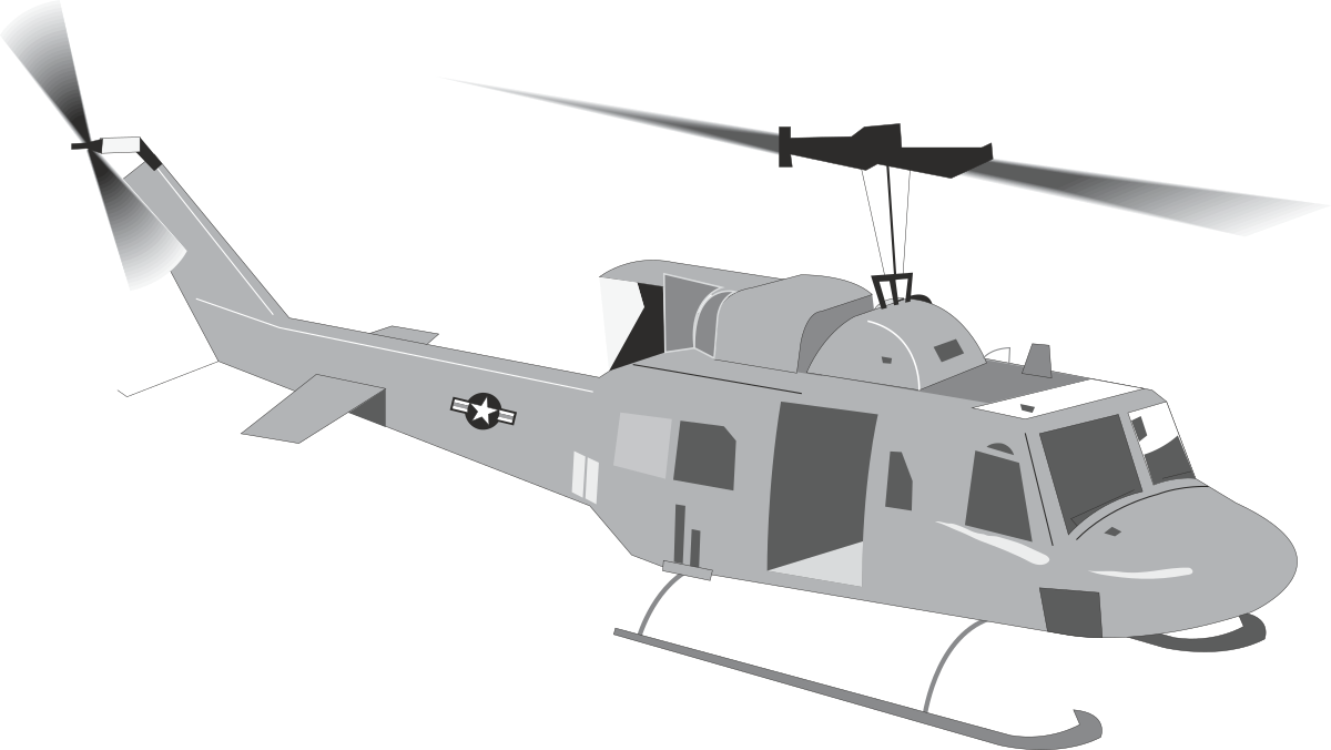 Helicopter Clipart with Propeller - Dynamic Aviation Graphics