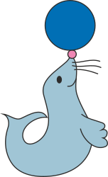 Seal with Blue Balloon: Adorable Clipart for Fun Designs