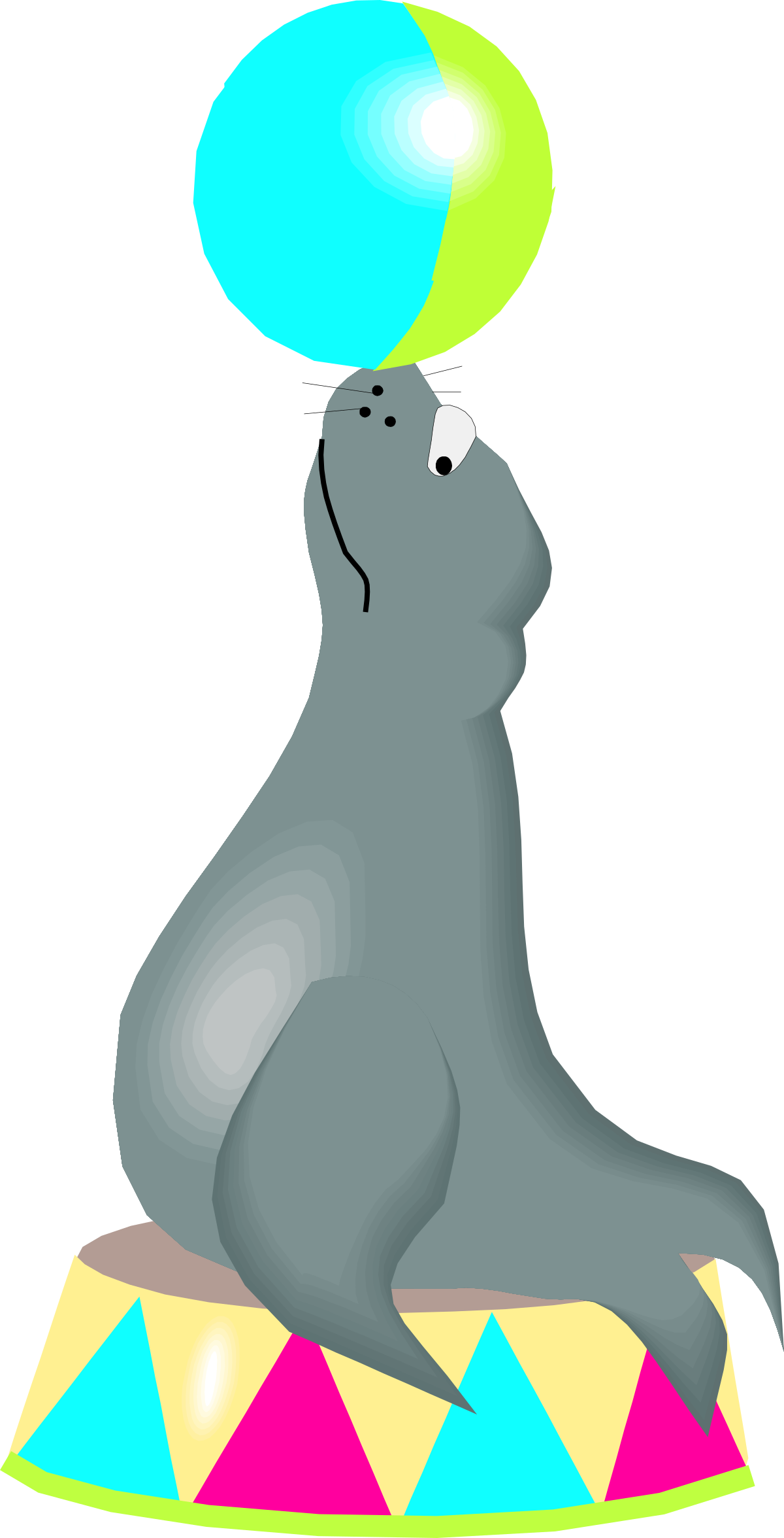 Seal with Balloon on Head - Whimsical Clipart for Fun Designs
