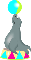 Seal with Balloon on Head - Whimsical Clipart for Fun Designs