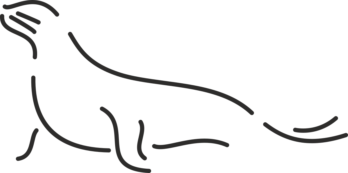 Silhouetted Black and White Dog Clipart on Dark Background