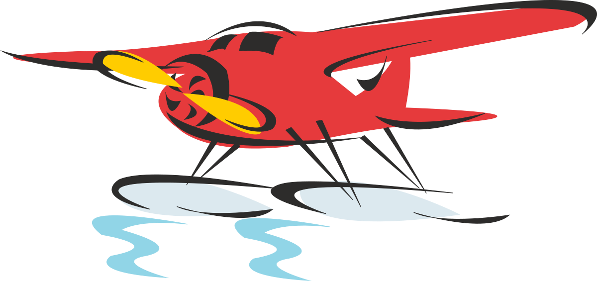 Red Plane with Yellow Nose and Black Nose Clipart for Creative Projects