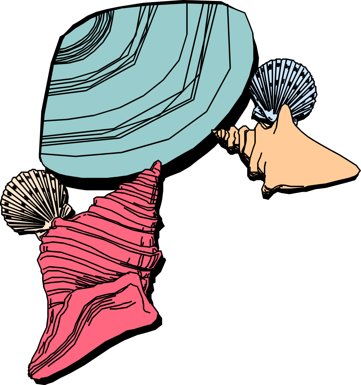 a woman with a hat and fan clip art png transparent Woman with Hat and Fan Clipart - Elegant SVG Graphics