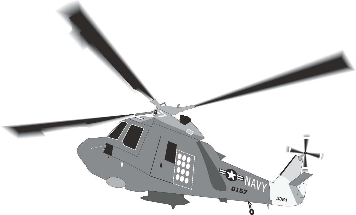 Helicopter Clipart on Black Background - Dynamic Aerial Views