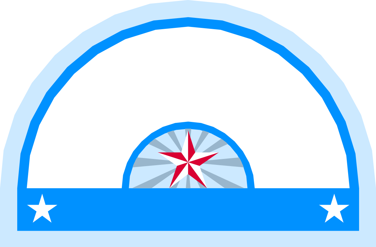a blue and white logo with a red star clip art png transparent Blue and White Logo with Red Star - Creative Clipart Design