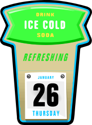 Refreshing Cold Drink Cup with Green Lid Clipart