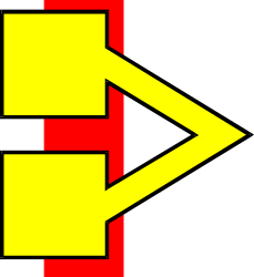 Yellow Arrow with Red Accents - Dynamic Clipart Design