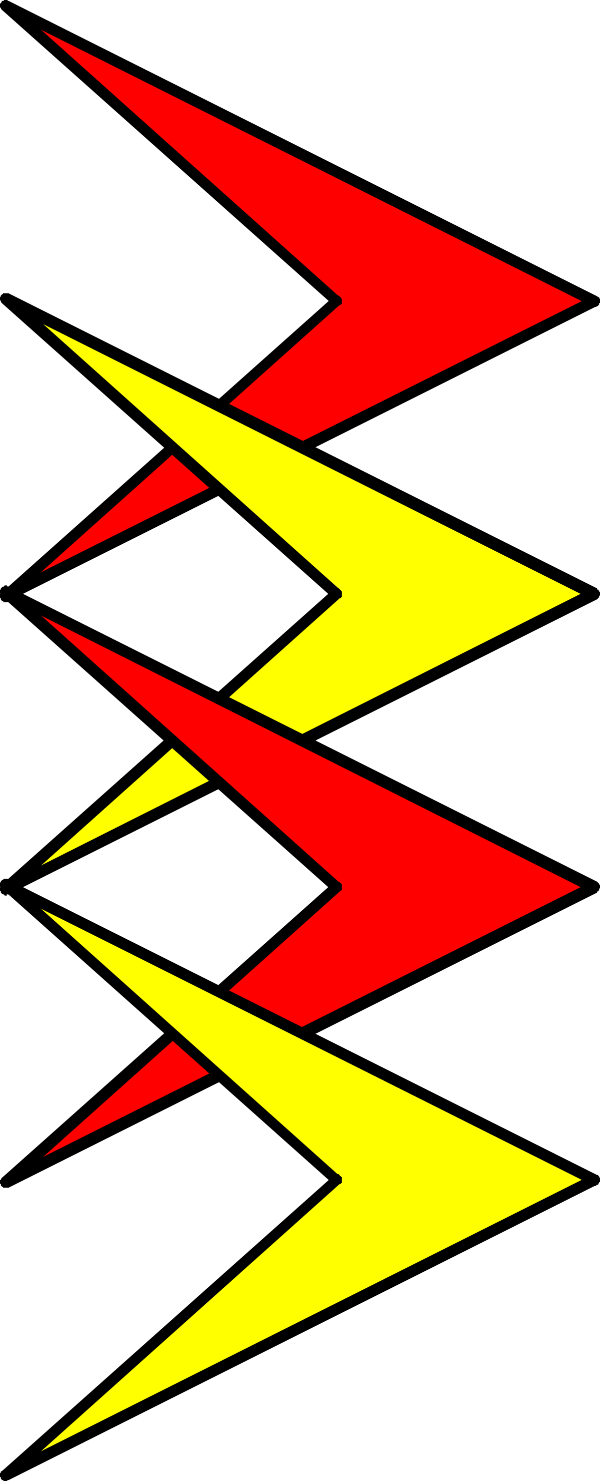 Lightning Bolt Clipart: Dynamic Red and Yellow Design
