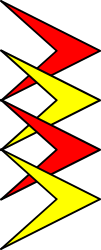 Lightning Bolt Clipart: Dynamic Red and Yellow Design
