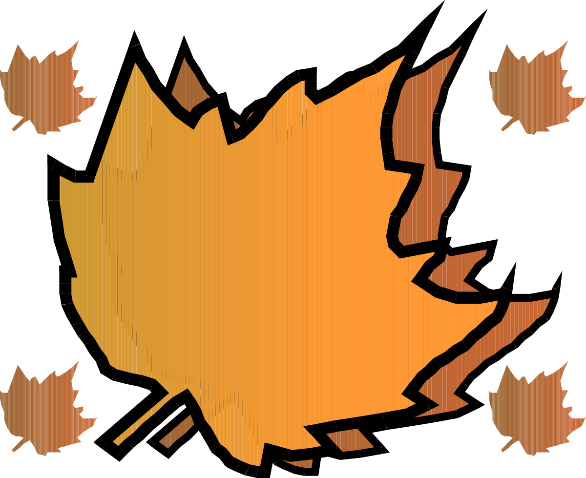 Leaves Pile Clipart - Vibrant Nature Element on Black Background