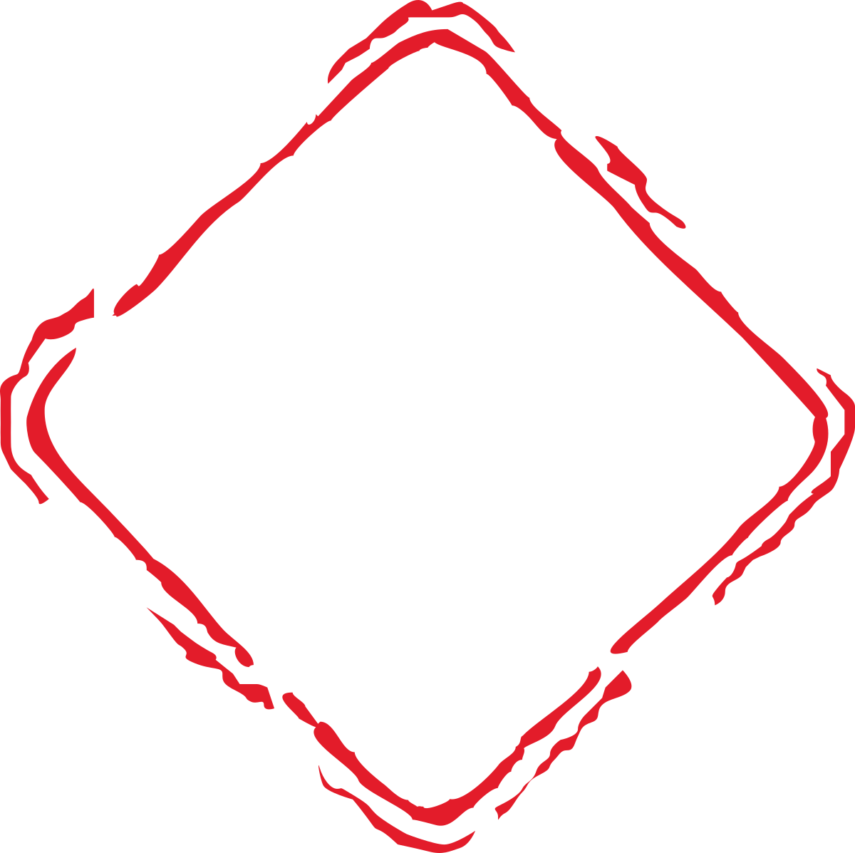 Borders and Frames Clipart: Red Square Design on Black Background