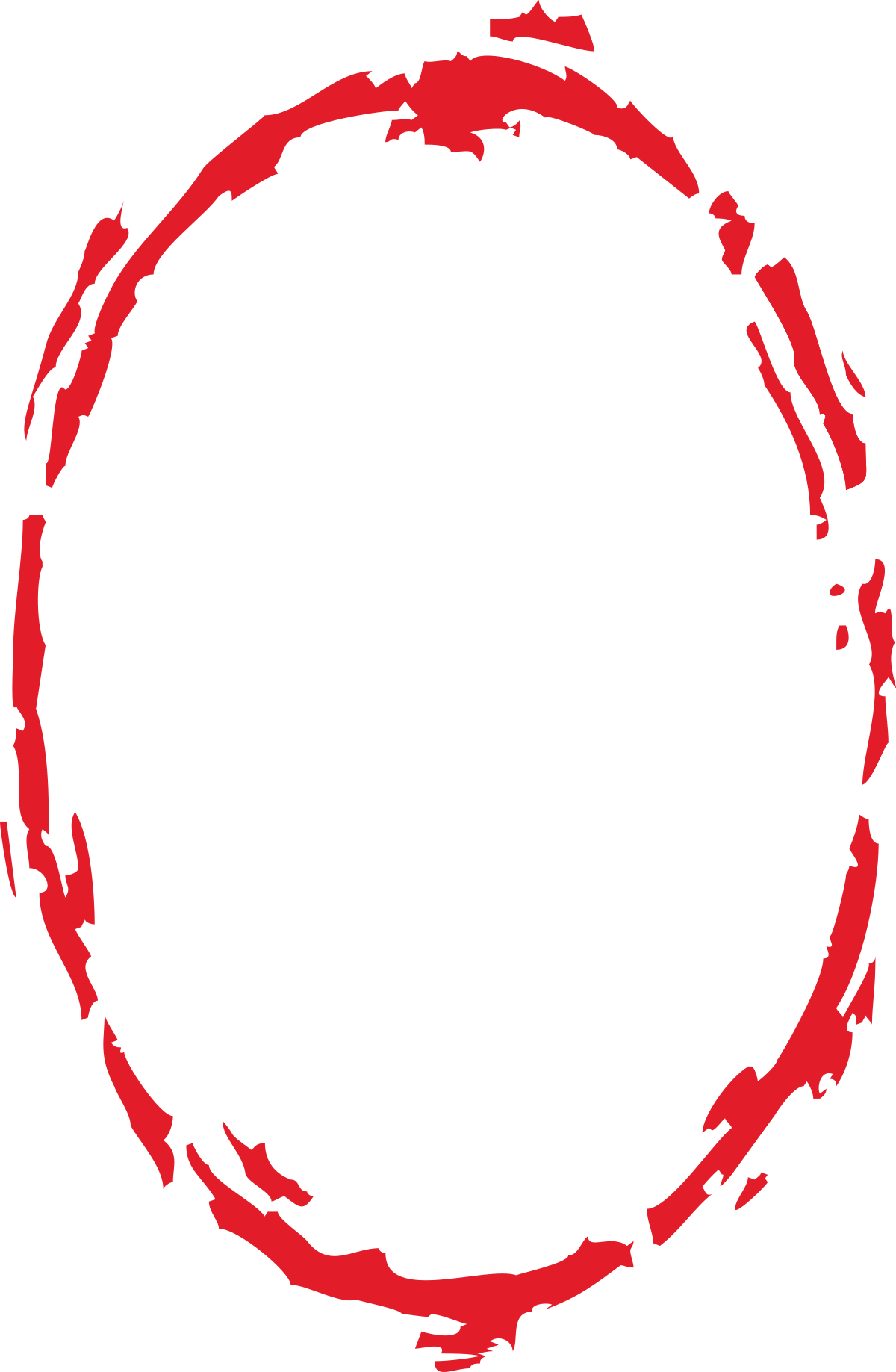 Borders and Frames Clipart: Vibrant Red Circular Frame Design