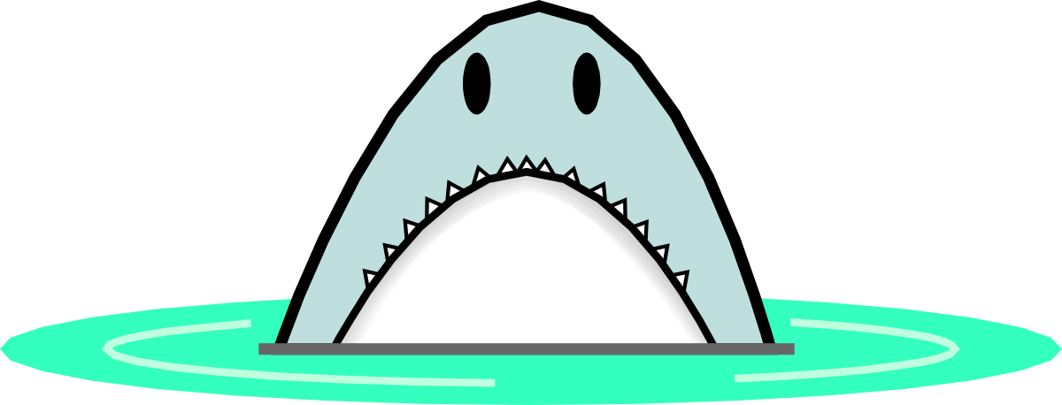 Shark in Water Clipart: Majestic Hunter with Mouth Open