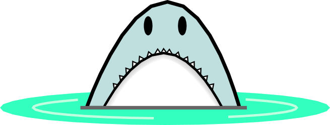 Shark in Water Clipart: Majestic Hunter with Mouth Open