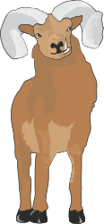 Cartoon Goat with Big Horns Clipart - Fun Animal Graphics