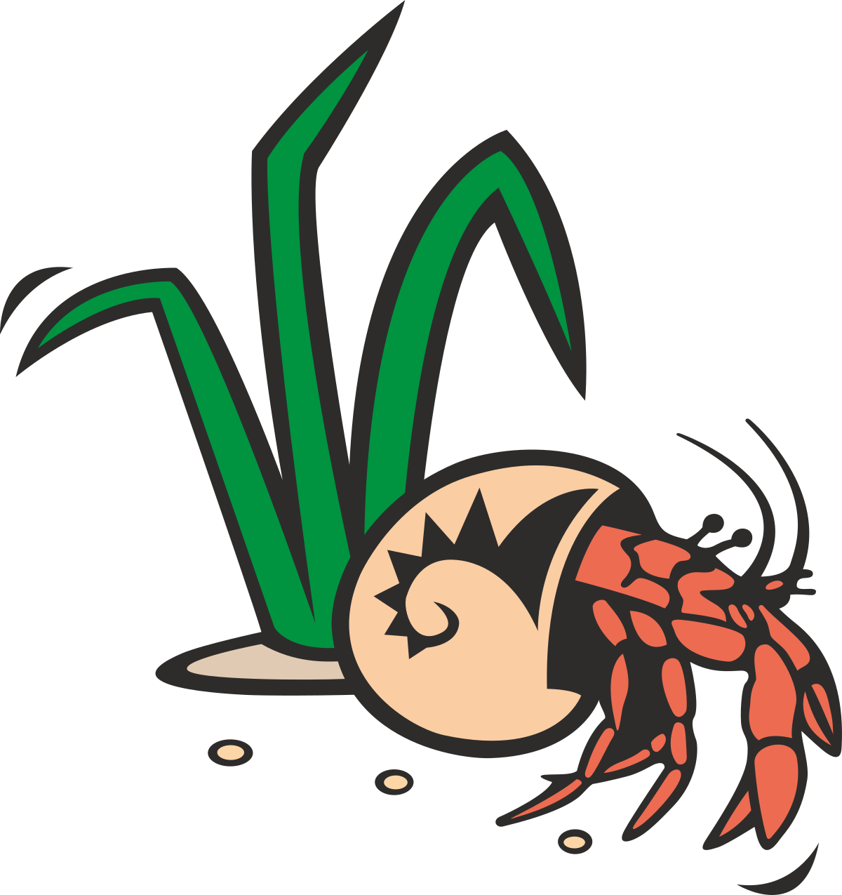 Crab Crawling on the Ground Clipart  Vibrant Ocean Life Illustration