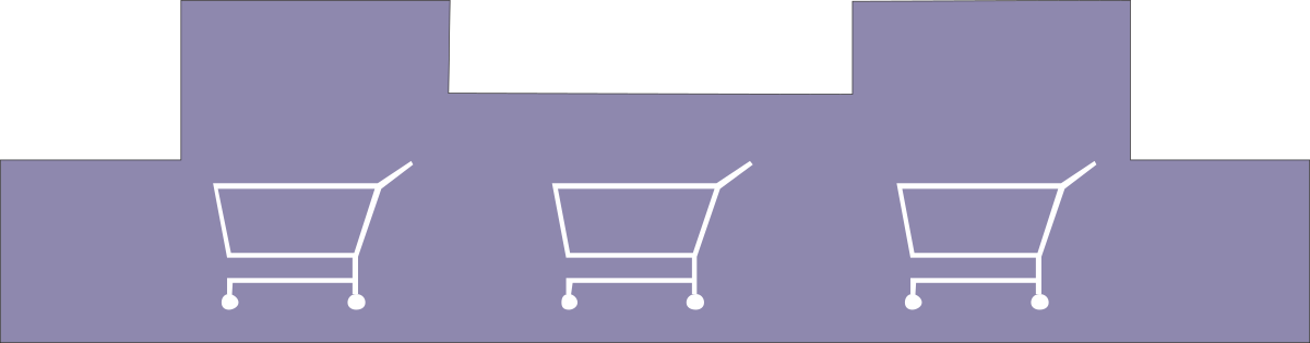 Shopping Cart Clipart: Three Empty Carts for Retail and Online Stores