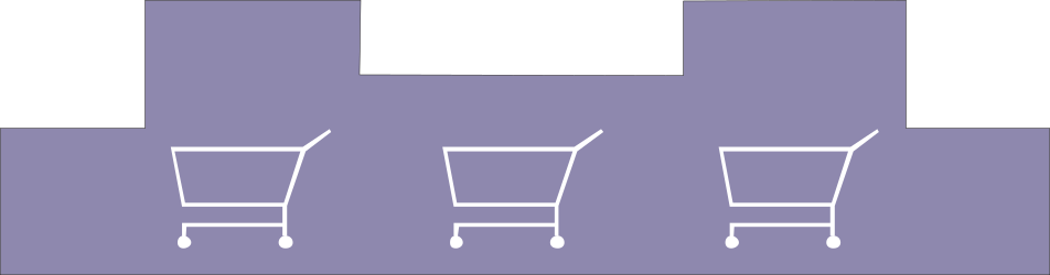 Shopping Cart Clipart: Three Empty Carts for Retail and Online Stores