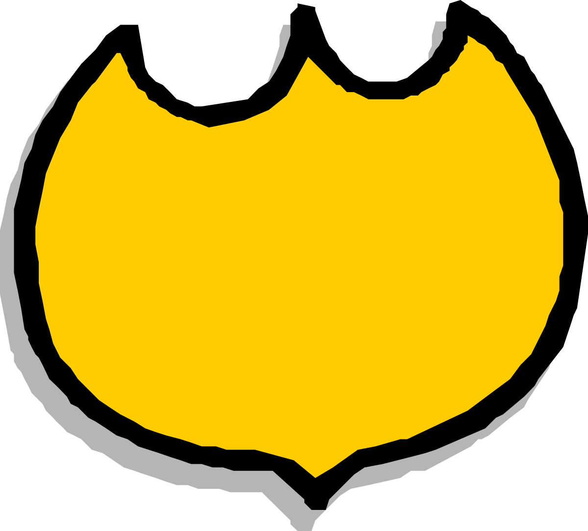 Yellow and Gray Circle with Black Outline Clipart for Creative Projects