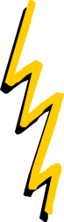 Yellow Lightning Bolt Clipart on Black Background - Dynamic Design for Borders and Bars