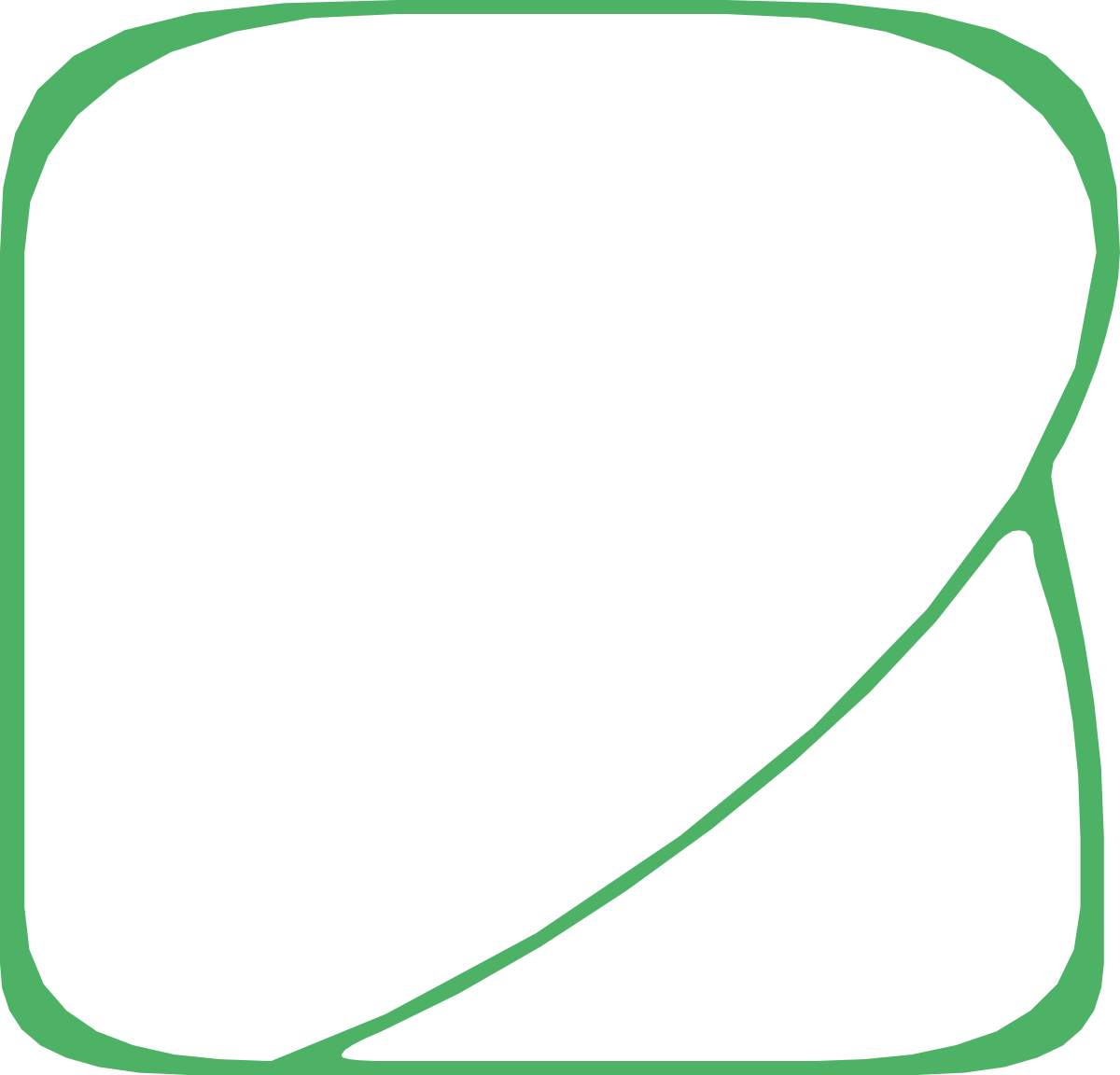 Green Square Icon with Curved Corners Clipart for Design Projects