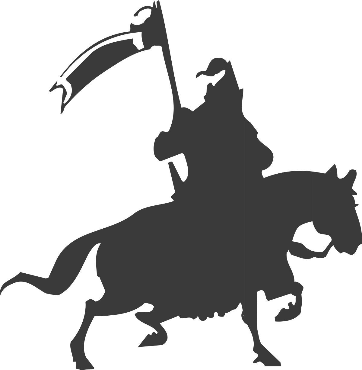 Silhouette of a Man on a Horse - Elegant Clipart for Every Project