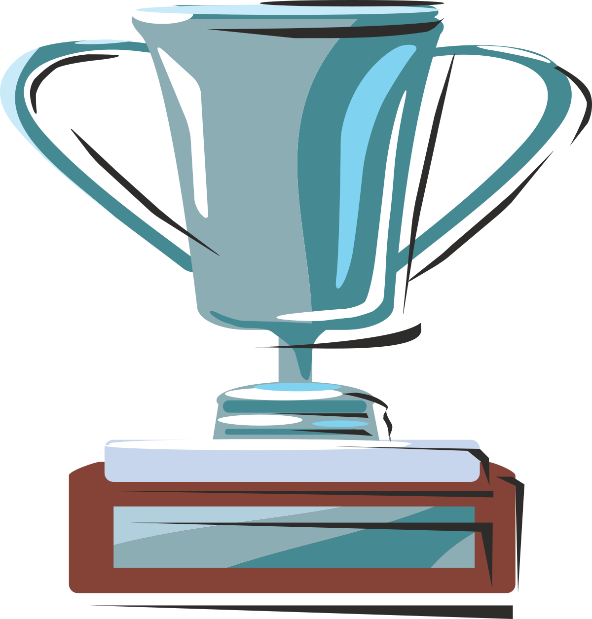 Trophy on Book Clipart: Victory Symbol on Open Pages