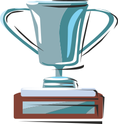 Trophy on Book Clipart: Victory Symbol on Open Pages