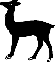 Black and White Silhouette of Bearded Man Clipart